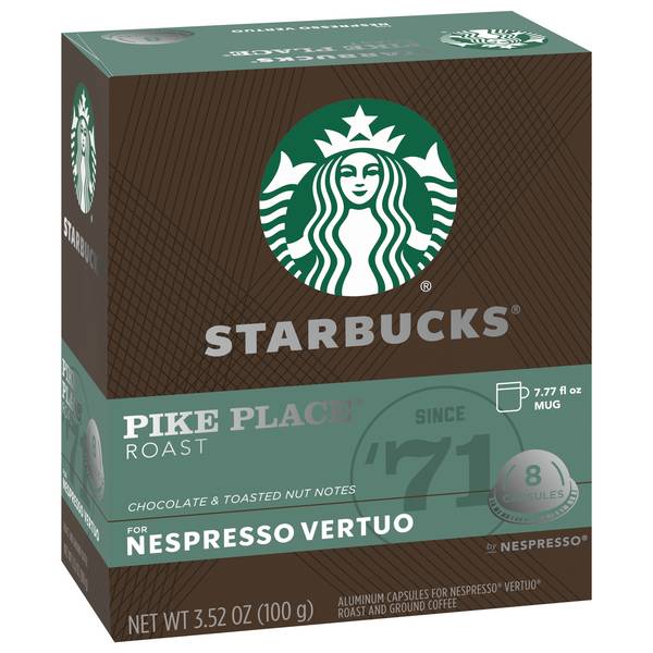 Starbucks Pike Place Nespresso Vertuo Coffee Capsules 8Ct