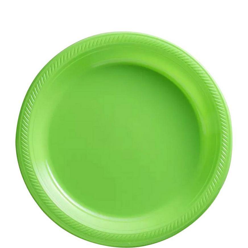 Kiwi Green Plastic Dessert Plates, 7in, 50ct