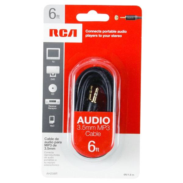 Rca 3.5 mm Auxiliary Cable 6 Foot