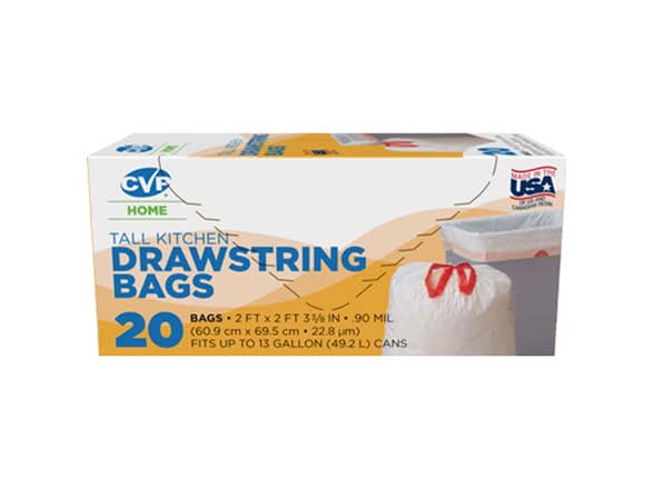 Drawstring Kitchen Trash Bags 20pk