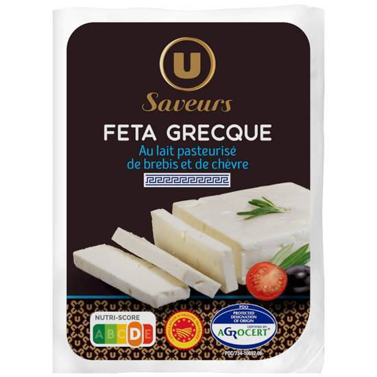 U Saveurs - Féta grecque au lait pasteurisé de brebis et de chèvre (200g)