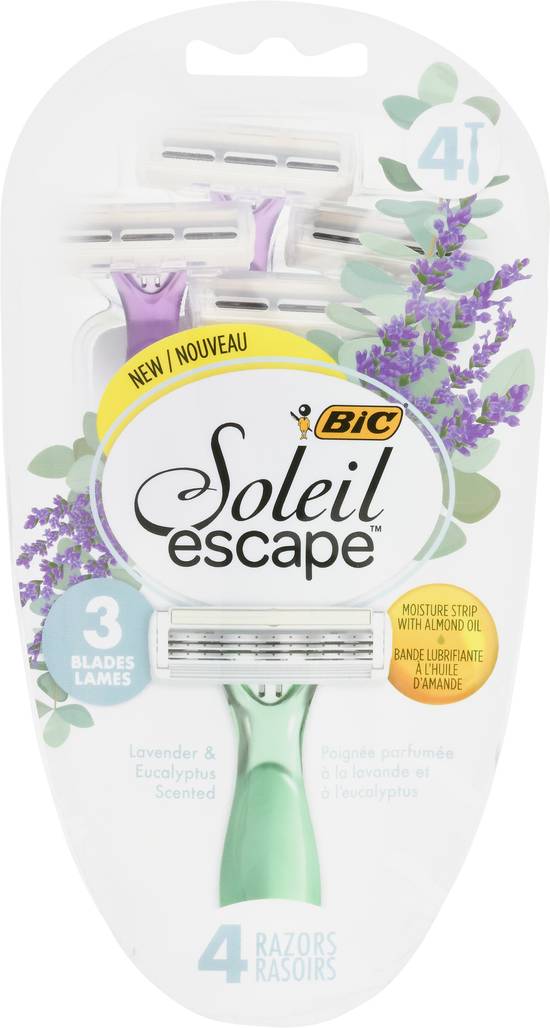 Bic Soleil Escape Lavender & Eucalyptus Scented Razors (4 ct)