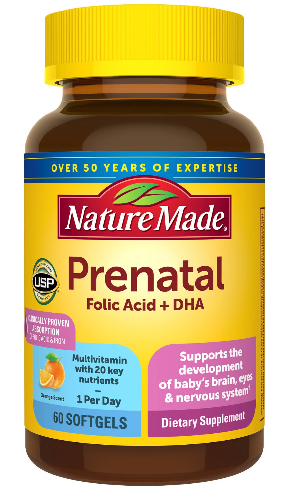 Nature Made Prenatal Multi + Dha 200 mg Softgels, Orange (8.9 oz, 60 ct)