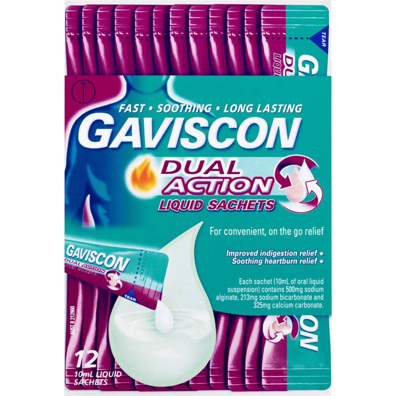 GAVISCON Dual Act Liq Sach 10ml 12pk