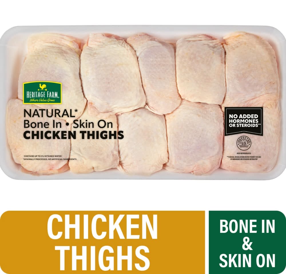 Heritage Farm® Bone In Skin On Chicken Thighs