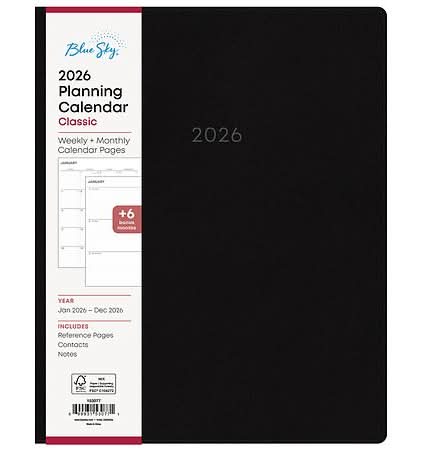 Blue Sky Classic Weekly and Monthly Planning Calendar 2026
