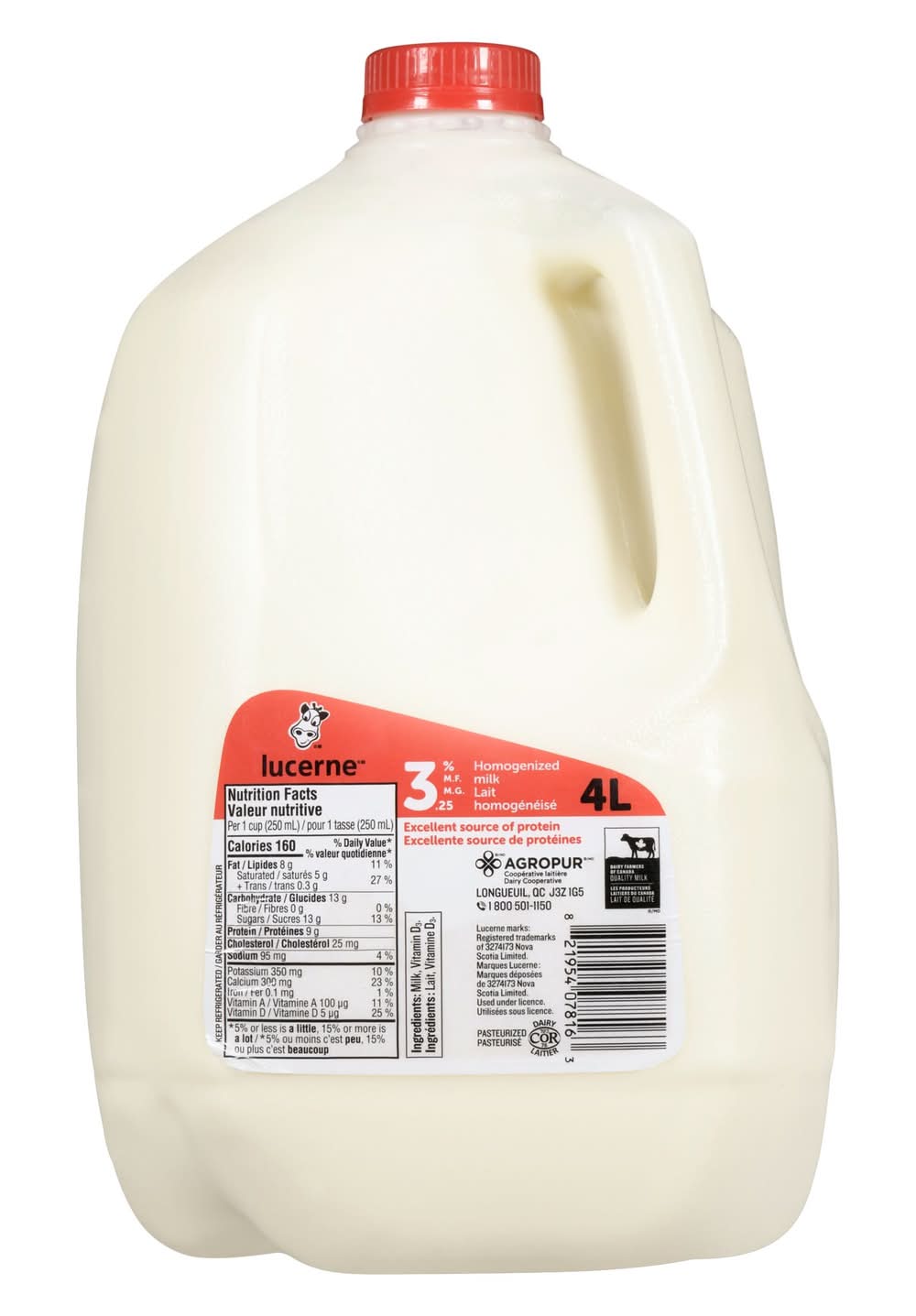Lucerne 3.25% Homogenized Milk (4 L)