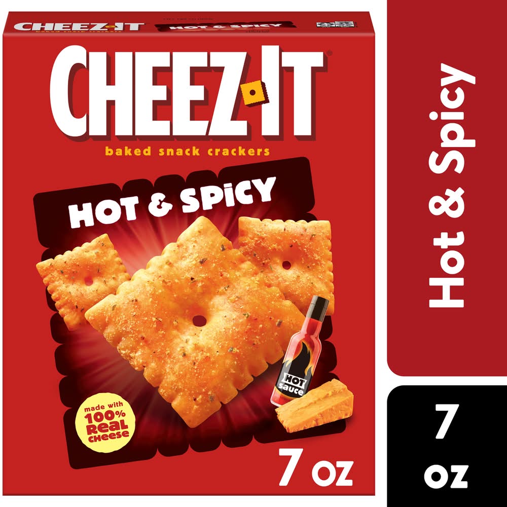 Cheez-It Baked Snack Cheese Crackers Hot & Spicy (7 oz)