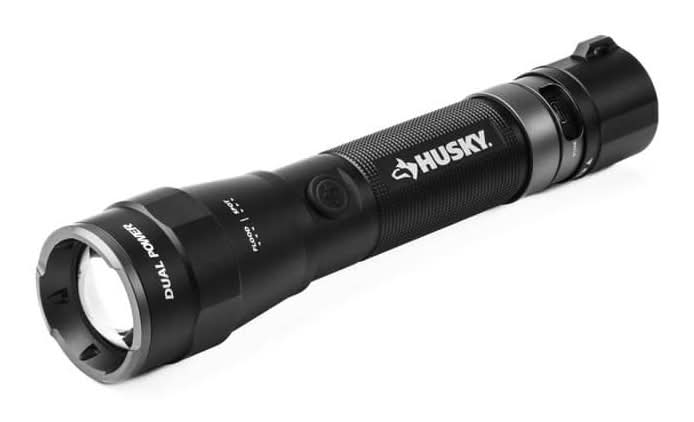 Husky 3000-Lumens Dual Power Led Rechargeable Tactical Focusing Handheld Flashlight