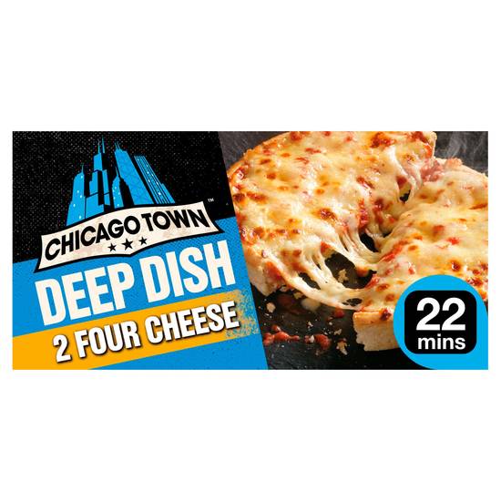 SAVE £0.85 Chicago Town Deep Dish Four Cheese Pizzas x2 (310g)