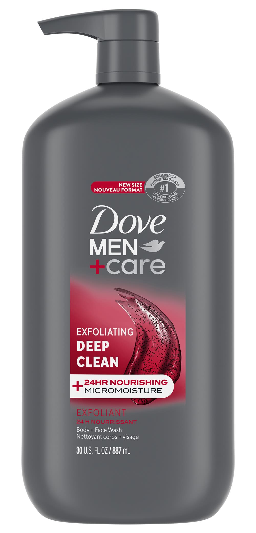 Dove Men+Care Exfoliating Deep Clean Body and Face Wash (30 oz)