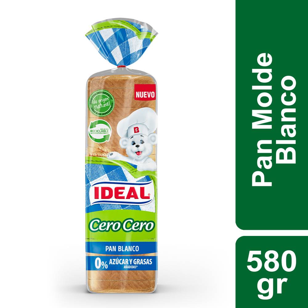 Ideal · Pan molde blanco cero cero (580 g)