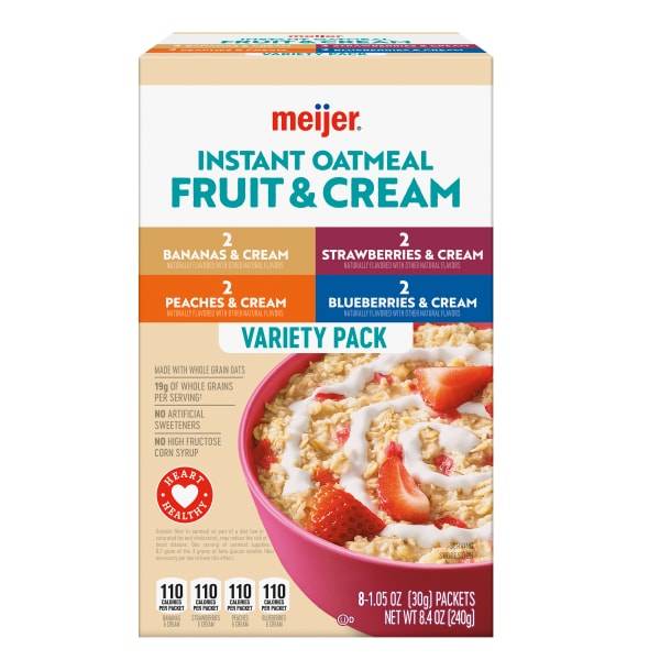 Meijer Fruit & Cream Oatmeal Variety pack (10 ct)
