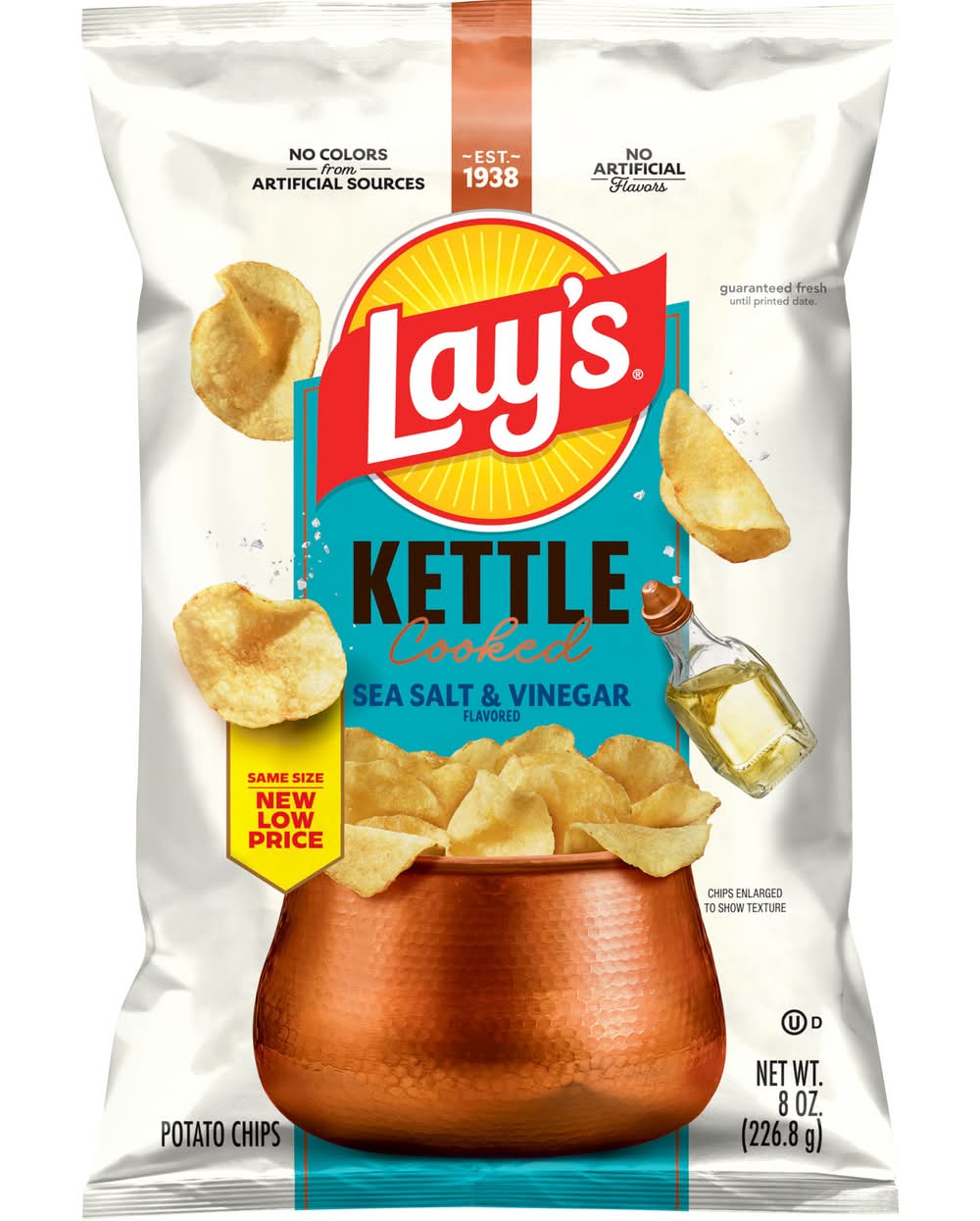 Lay's Kettle Cooked Potato Chips, Sea Salt & Vinegar (8 oz)
