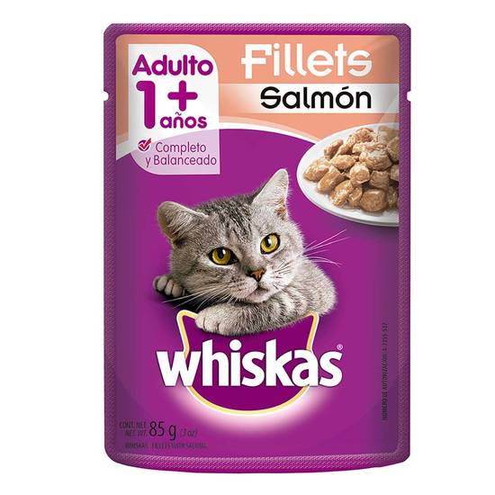 Whiskas alimento húmedo para gatos fillets salmón (sobre 85 g)