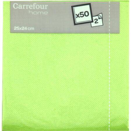 Carrefour Home - Serviette en papier anis (25x24cm/vert)