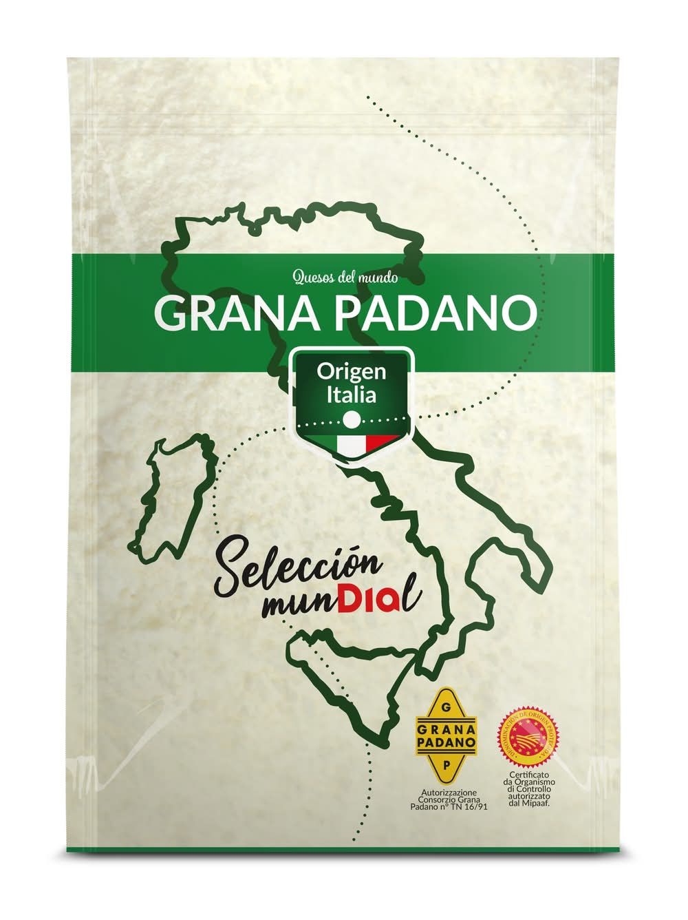 Queso Grana Padano Rallado Selección Mundial De Dia Bolsa 100 G