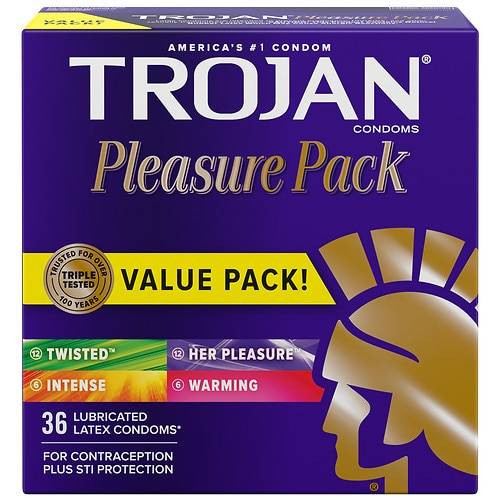 Trojan Pleasure Variety Pack Lubricated Condoms - 36.0 ea