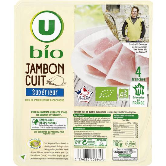 Jambon Cuit Superieur Bio 120 gr