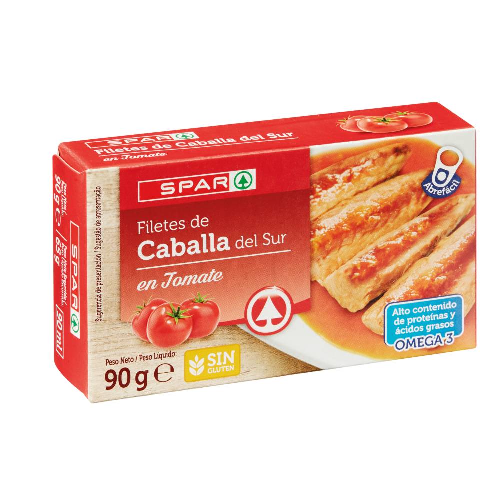 Filetes De Caballa Spar del sur en tomate lata 90gr