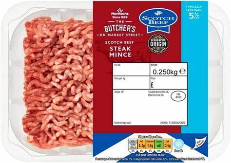 The Butcher's On Market Street Beef Steak Mince 5% (250g)