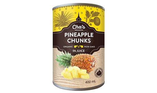 Cha's Organics Pineapple Chunks in Juice (400 g)