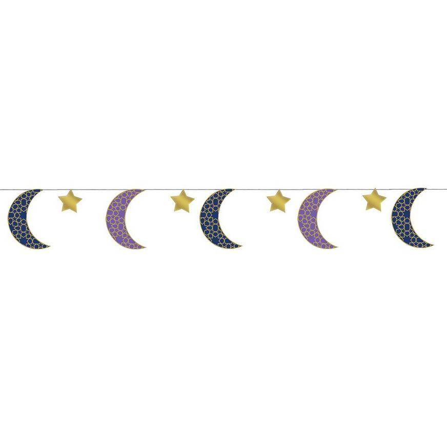 Crescent Moon Star Eid String Decorations 6ct