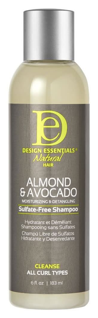 Design Essentials Moisturizing Detangling Sulfate Free Shampoo, Almond-Avocado (6 fl oz)
