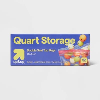 up&up Quart Storage Double Seal Top Bags (50 ct)
