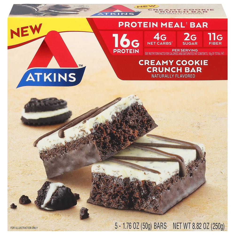 Atkins Cookie Crunch Bar, Creamy (8.82 oz, 5 ct)