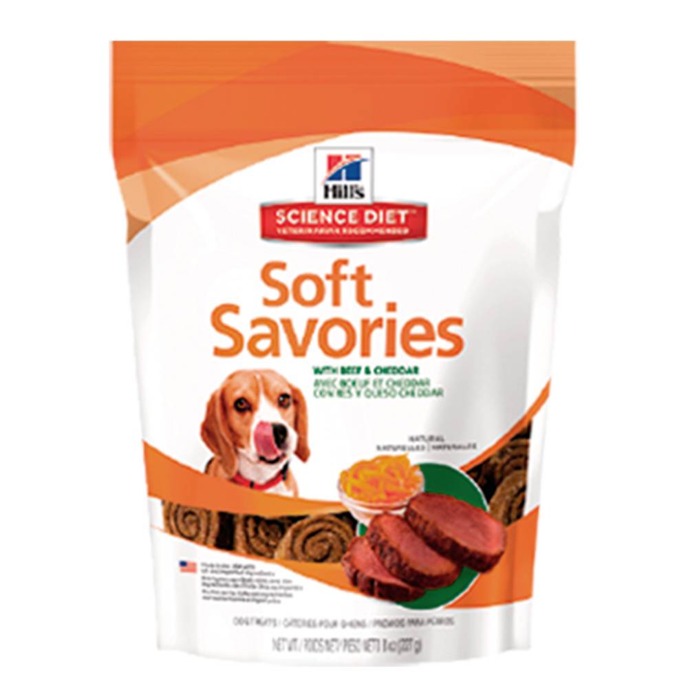 Hill's Science Diet Soft Savories Snacks De Carne Y Cheddar Para Perros 