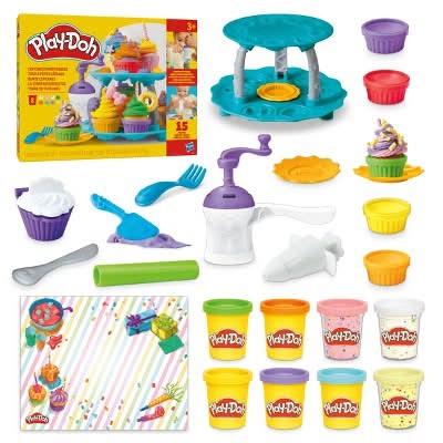 Play-Doh Cupcake Tower Playset Christmas Gifts For Kids, Assorted (23 ct)