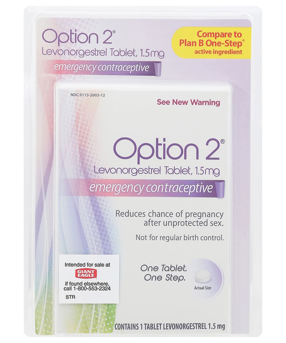Option 2 Emergency Contraceptive Levonorgestrel Tablet 1.5 mg