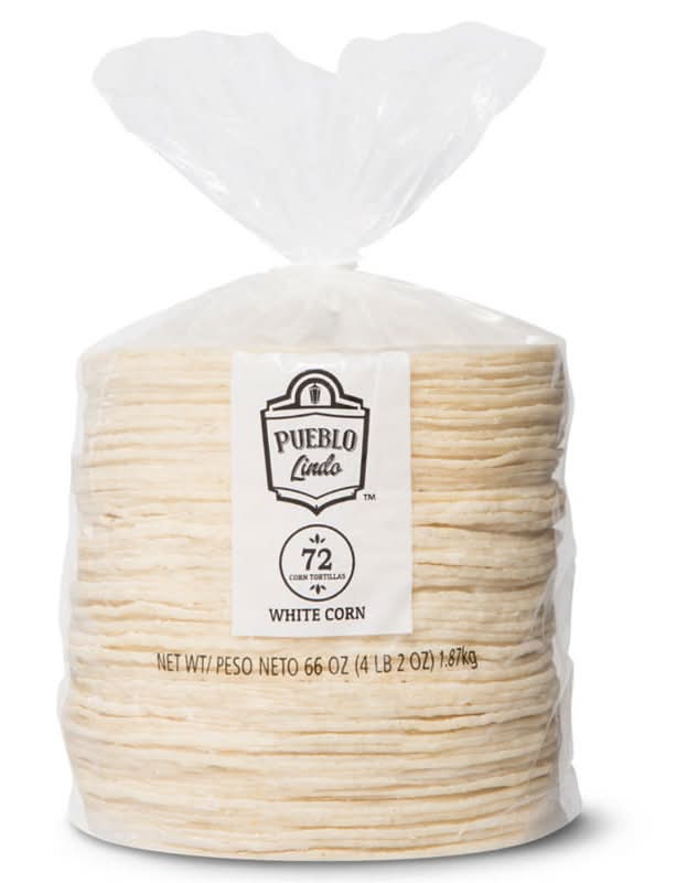 Pueblo Lindo Tortillas, White Corn (66 oz, 72 ct)