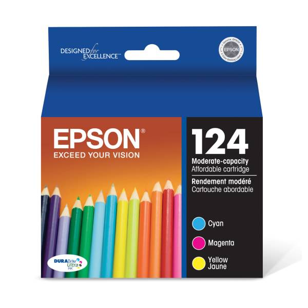 Epson Cyan, Magenta, Yellow 124 Ink Cartridges