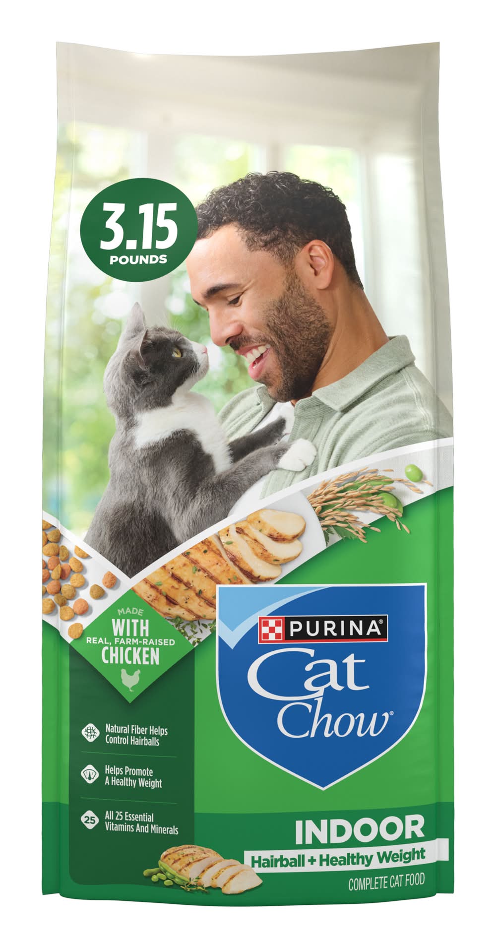 Purina Cat Chow Indoor Hairball + Healthy Weight Dry Cat Food, Chicken, Adult (50.4 oz)