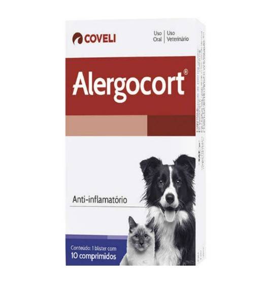 Coveli alergocort 200mg anti-inflamatório veterinário (10 comprimidos)