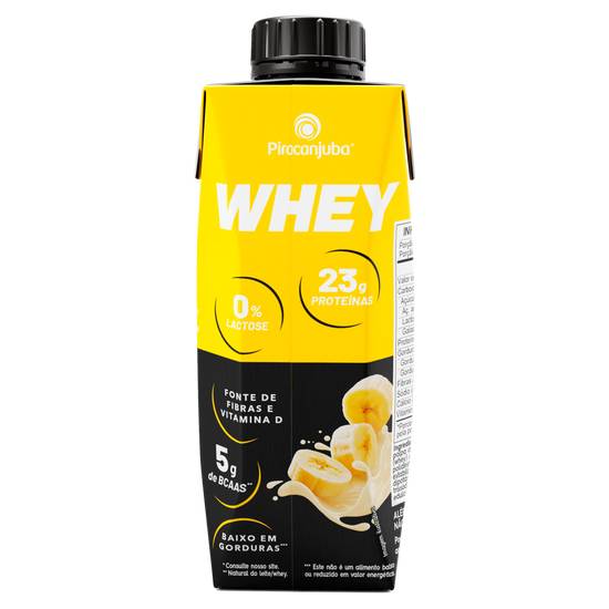 Piracanjuba bebida láctea uht whey 23g proteínas zero lactose (250 ml) (banana)