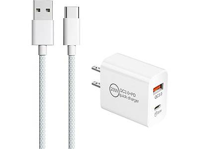3D Luxe 2 In 1 Usb-A- Usb-C Wall Charger, White