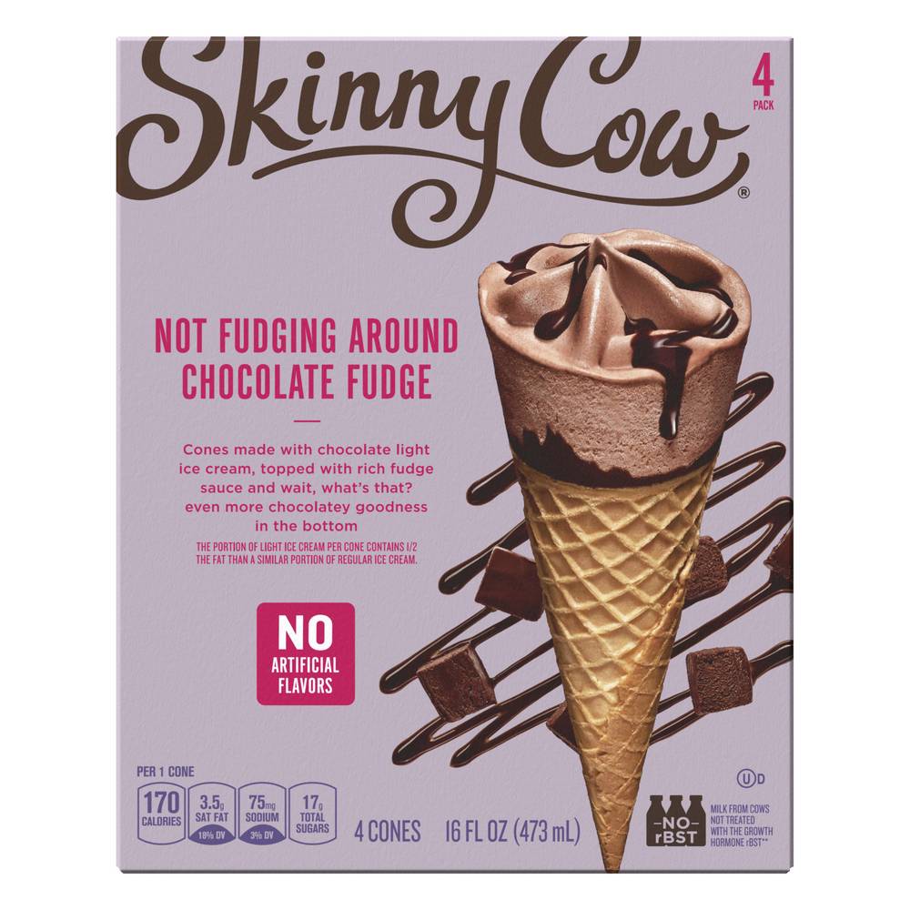 Skinny Cow Not Fudging Around Chocolate Fudg Ice Cream Cones (16 fl oz)