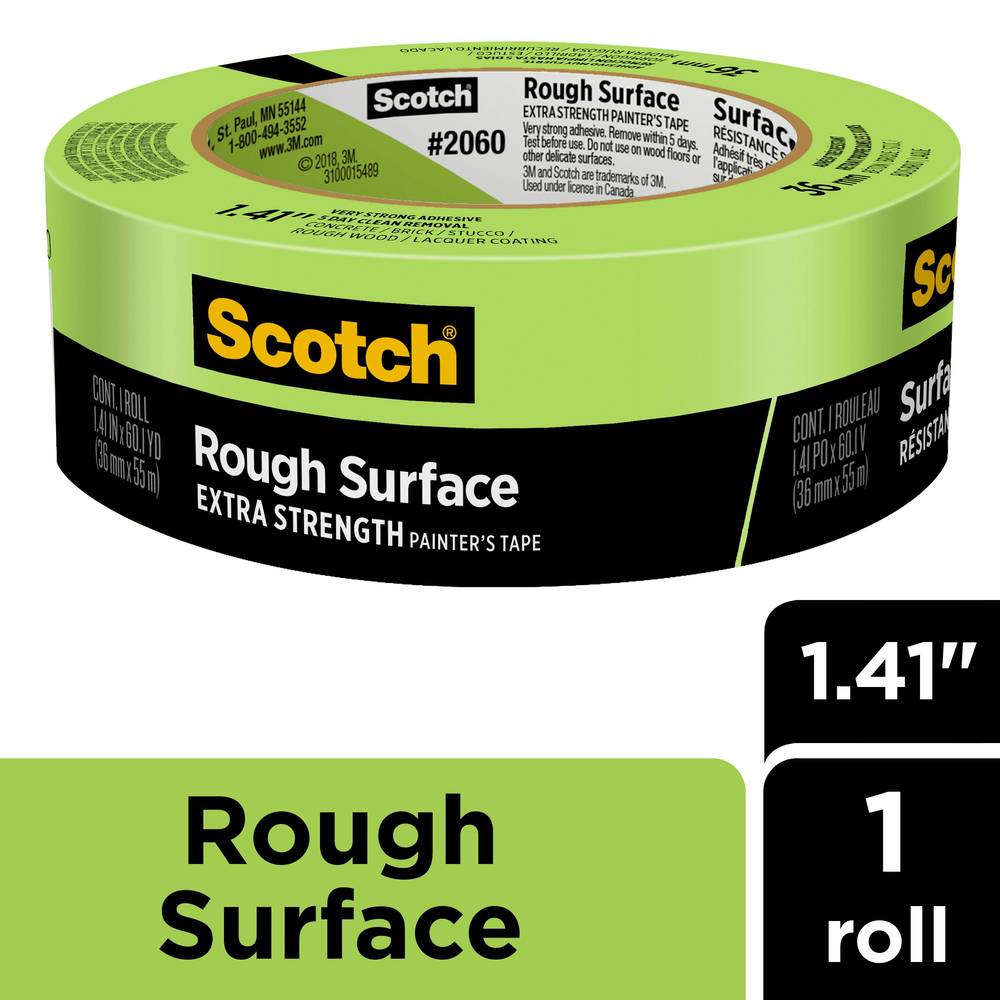 Scotch Rough Surface Extra Strength 1.41-in x 60 Yard(s) Painters Tape | 2060-1.5A