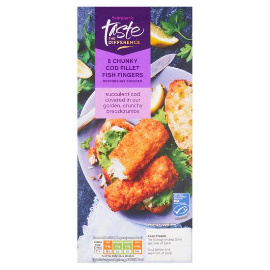 Sainsbury's Chunky Cod Fish Fingers,  Taste the Difference x8 480g