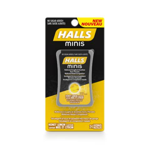 Halls Mini Lemon - 24 count