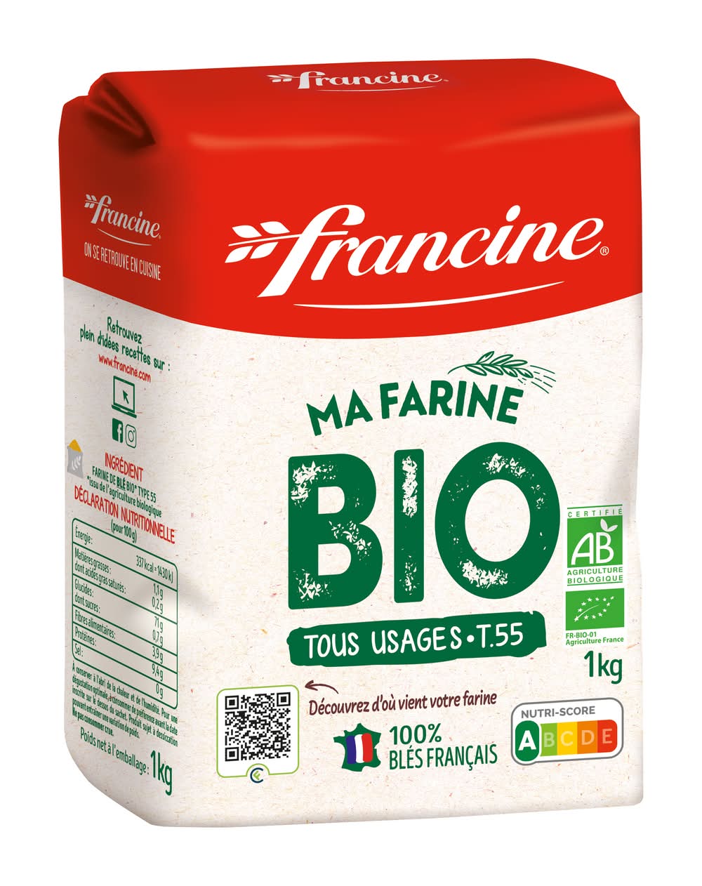 Francine - Farine de blé tous usages bio (1kg)