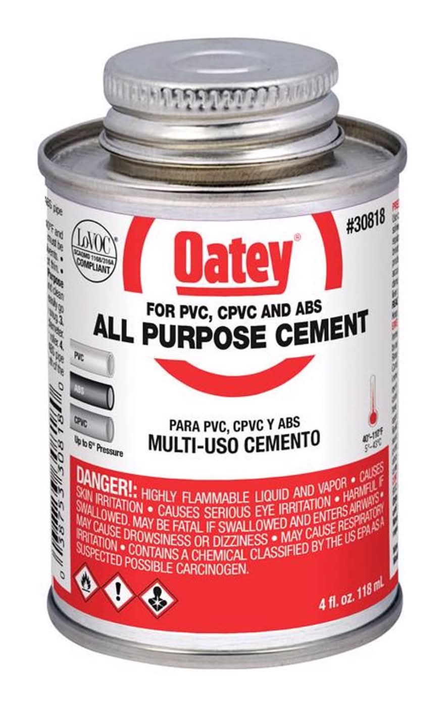 Oatey Clear All-Purpose Cement For Abs/Cpvc/Pvc 4 Oz