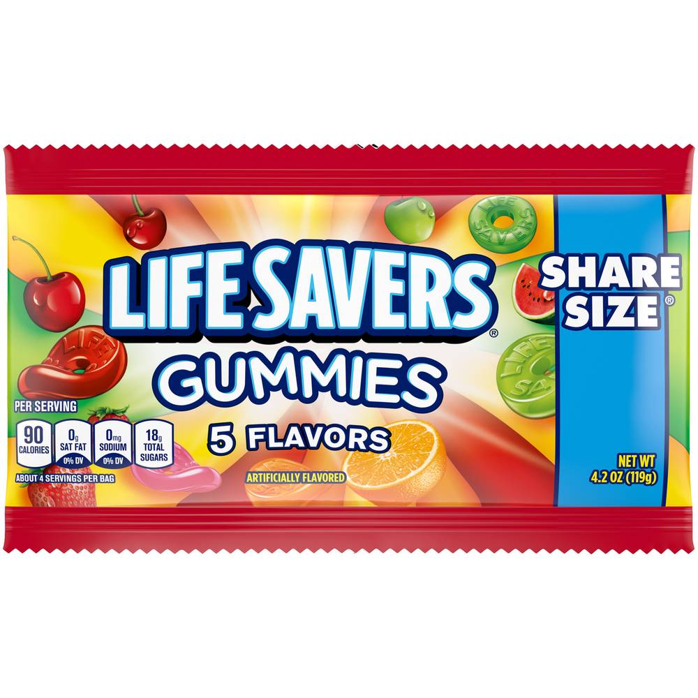 Life Savers Share Size Gummies Candy (cherry, watermelon, orange, strawberry, green apple)