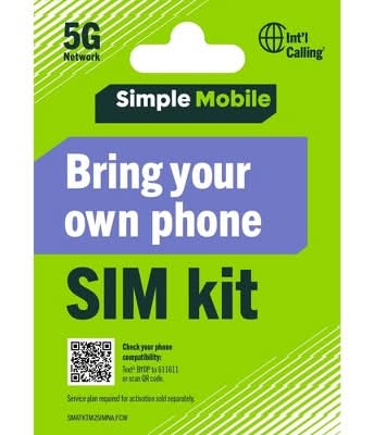 Simple Mobile 4G & 5g Compatible Dual Mini Sim Kit