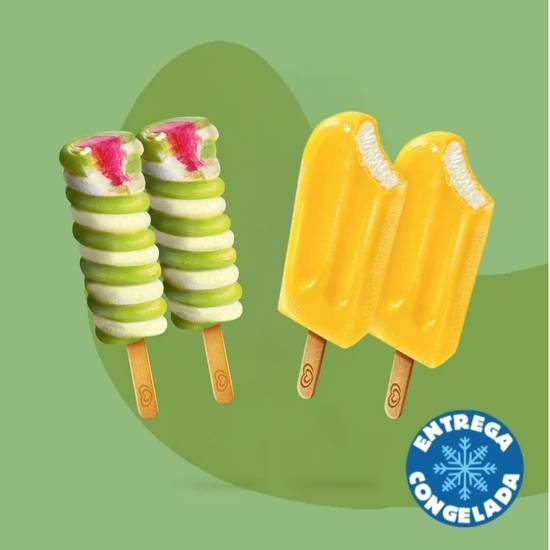 2 Paletas Twisters + 2 Chemisse Piña Coco