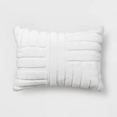 Threshold Mod Tufted Outdoor Lumbar Pillow, 14x20 in, Cream