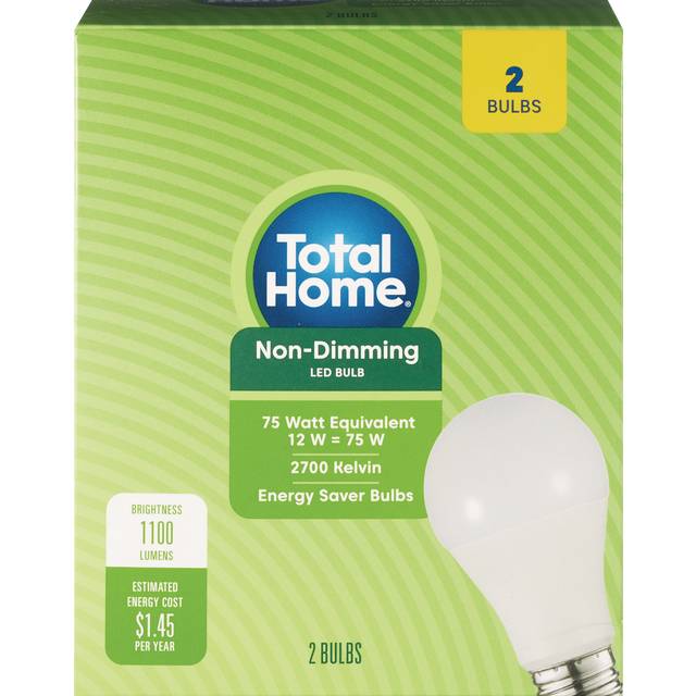 Total Home LED Light Bulb Non-Dimming 12w=75w Soft White